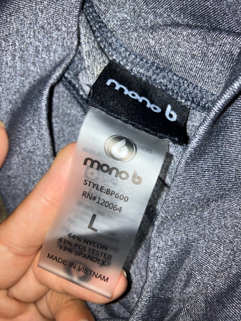 Mono B Charcoal Gray Active Leggings - Picture 4 of 4